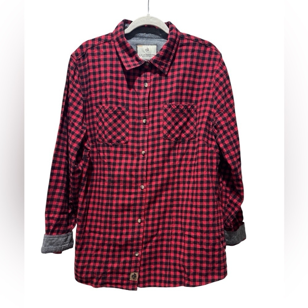 Legendary Whitetails Buffalo Plaid Flannel Shirt XXL Red Black Button Down